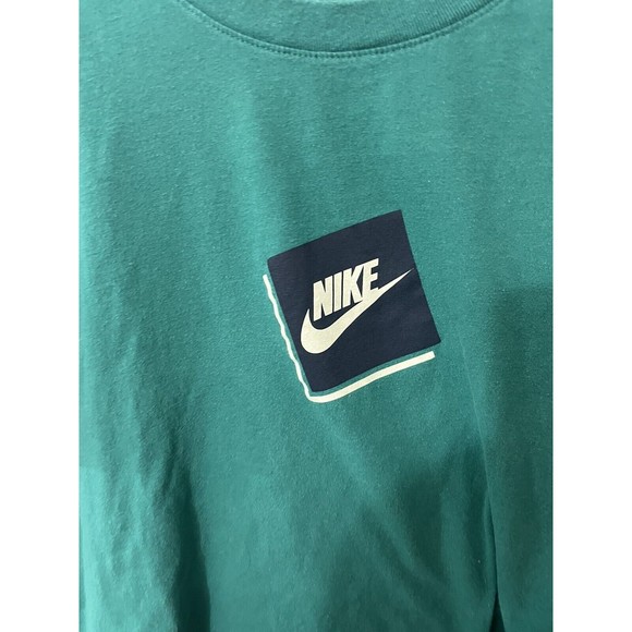 Nike Shirt Adult L Green Box Logo Spell Out Graphic Tee Mens - Picture 3 of 6